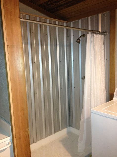 galvanized steel shower wall ideas